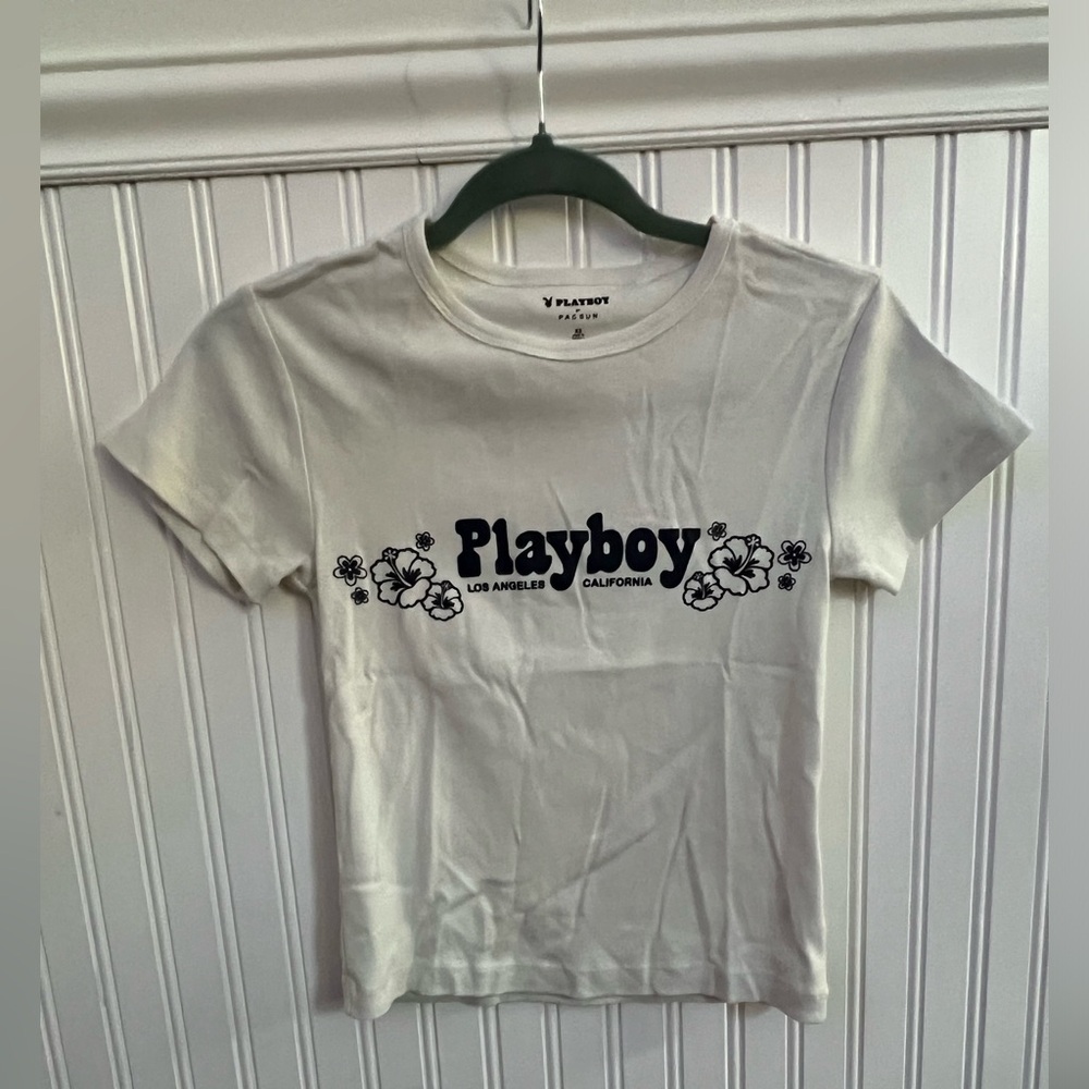 Y2K playboy by pacsun white t shirt XS